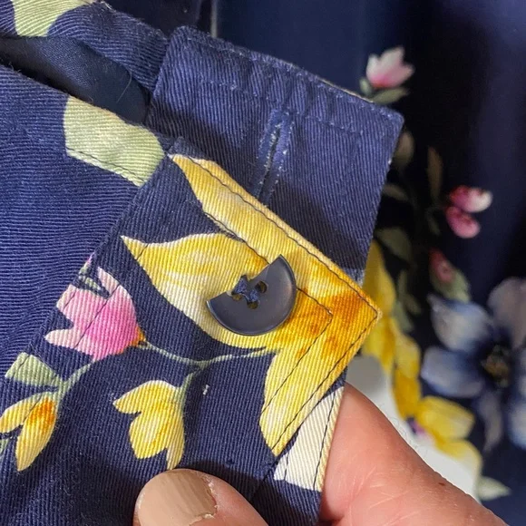 Alfred Dunner Navy Floral Button-Front Shirt with Yellow & Light Blue Blooms - Picture 6 of 12